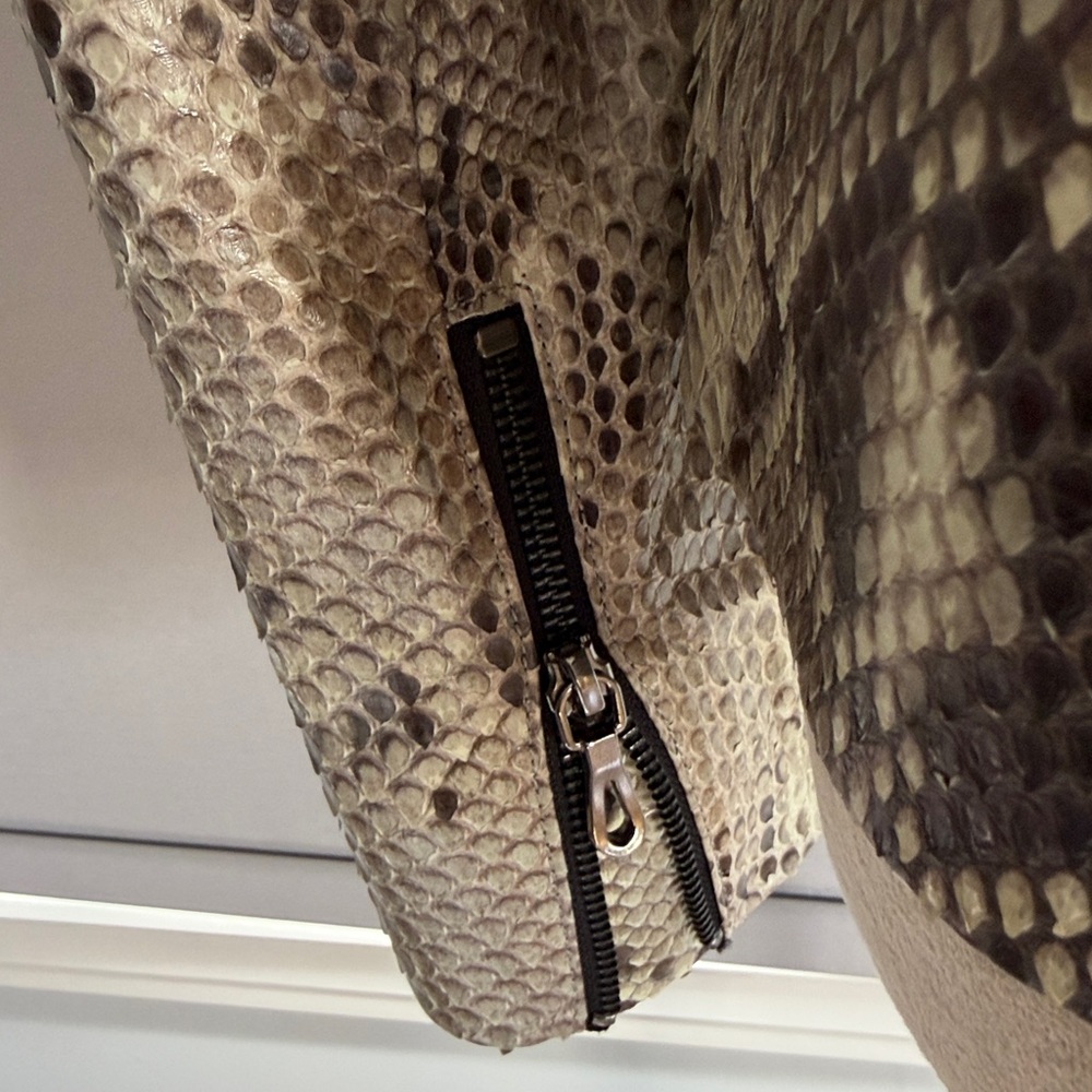 Women's python biker jacket - Picture 8 of 12